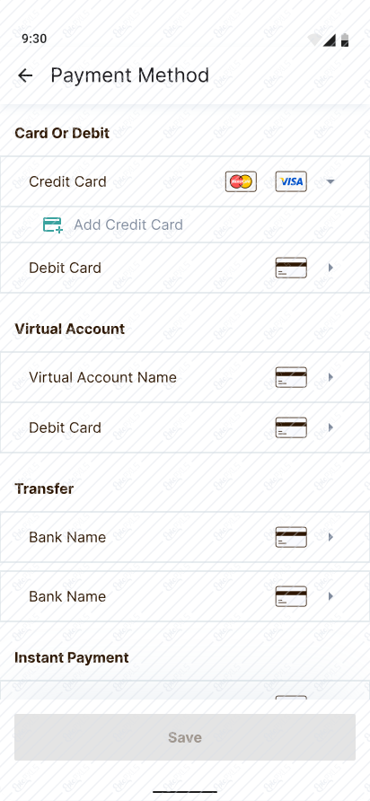Payment Method - add card