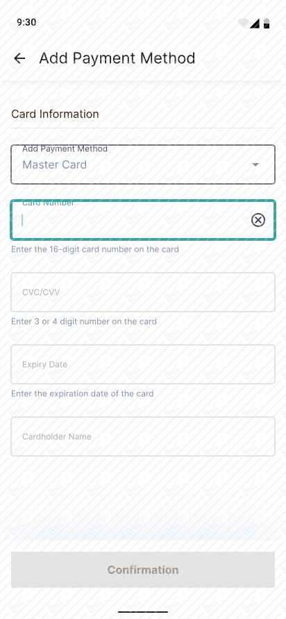 Add Payment Method- focused