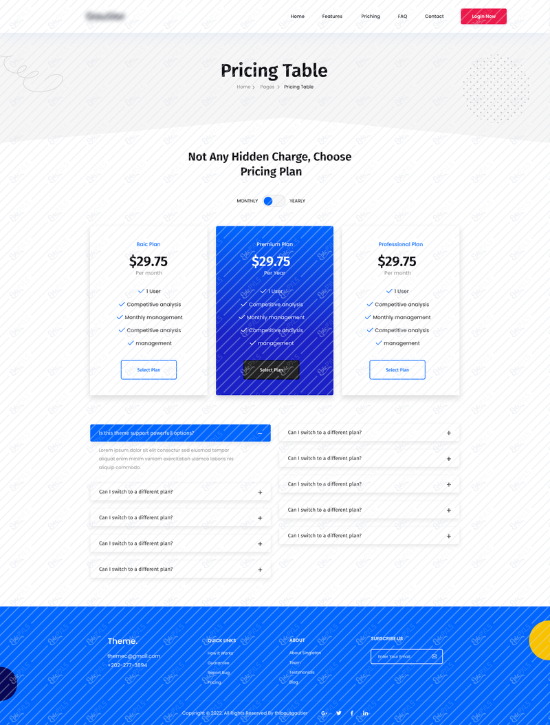Pricing Table