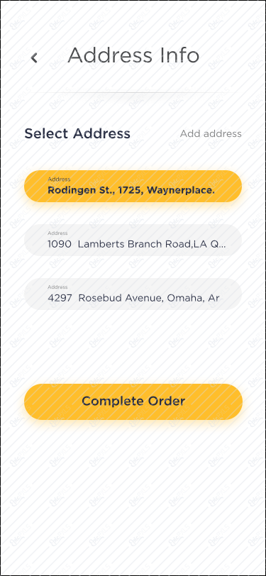 Address Info Screen 2