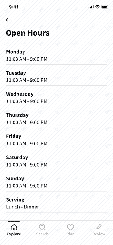 3 Opening hours