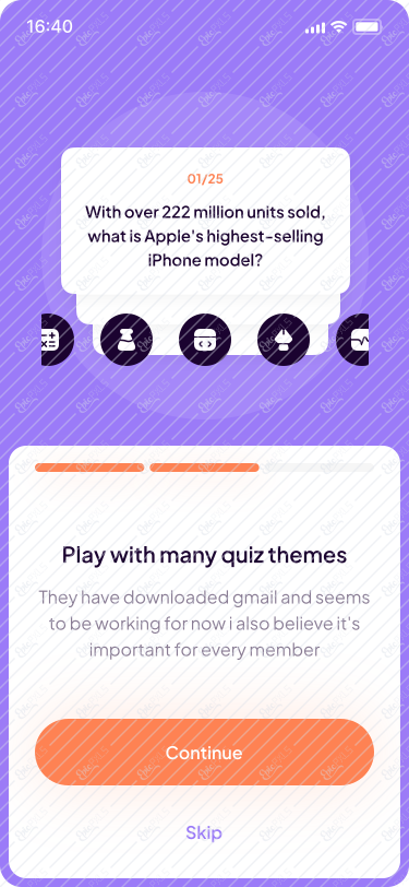 Onboarding screen