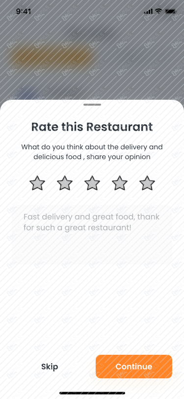 Rate food Screen