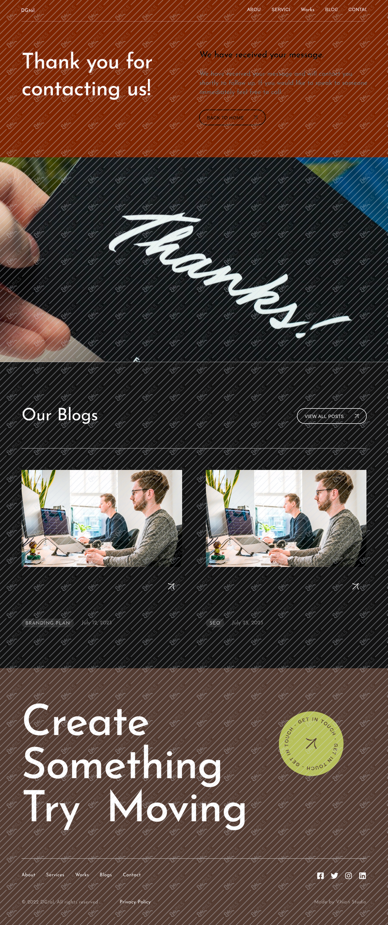 Thank You Page (Desktop)