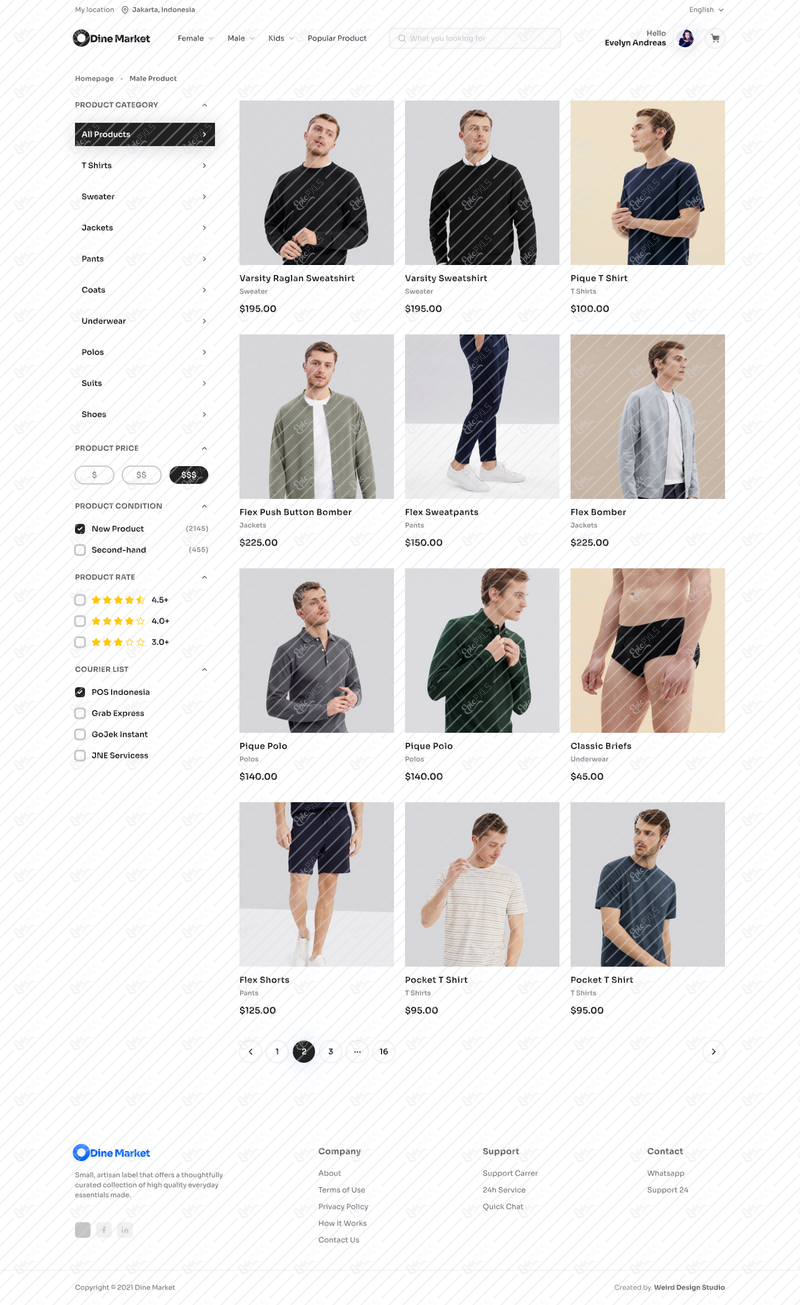 eCommerce-Male Product List