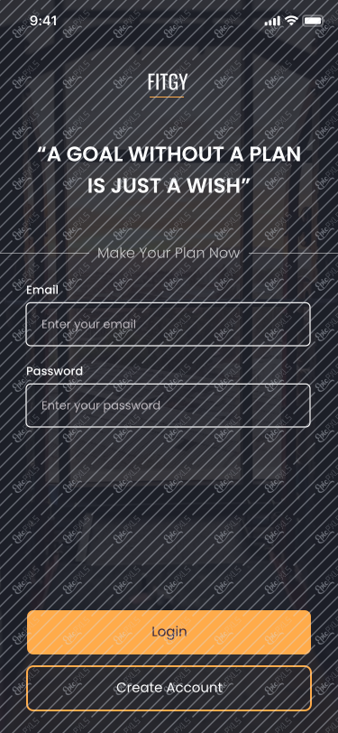 Login screen