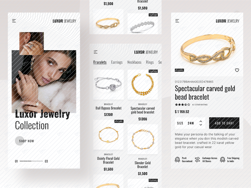 women's jewellery store app ui kit