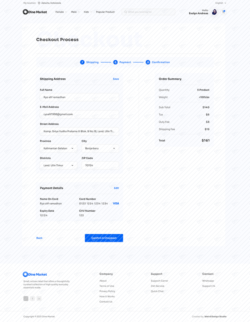 eCommerce-Edit Shiping Address