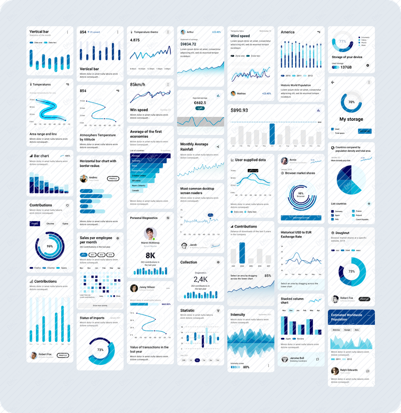 Card-chart-layout-monochromatic