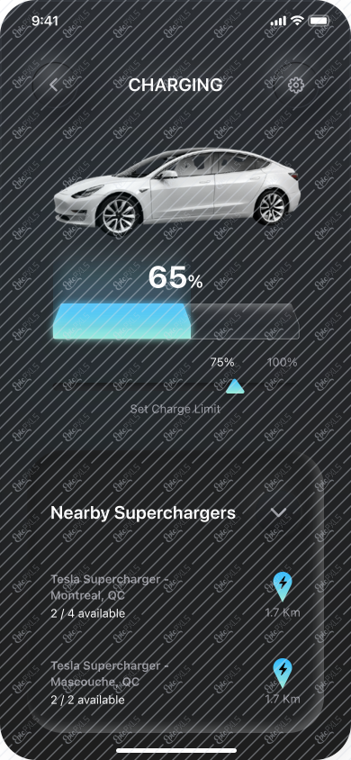 Tesla-Charge Screen