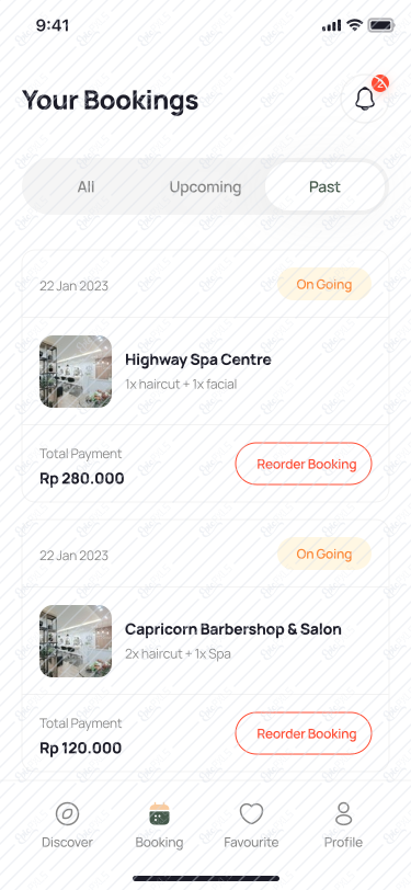 Bookings - Upcoming