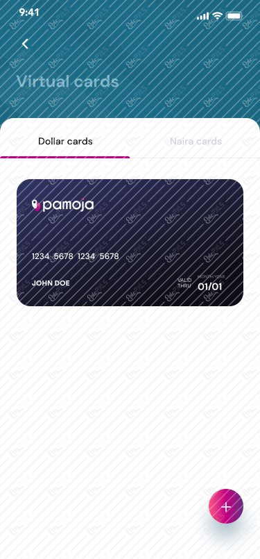 Settings/Dollar cards