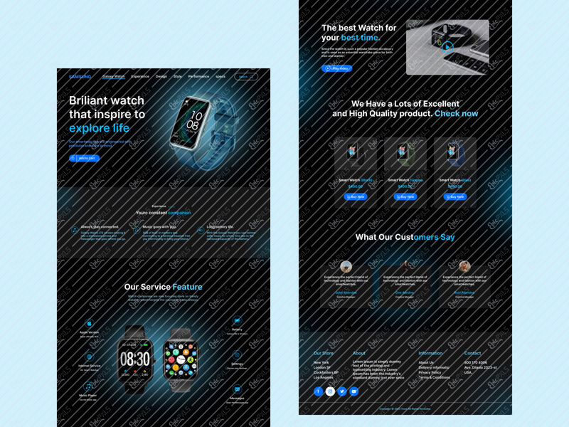 Just Watch - Smart Watch Website Landing Page design