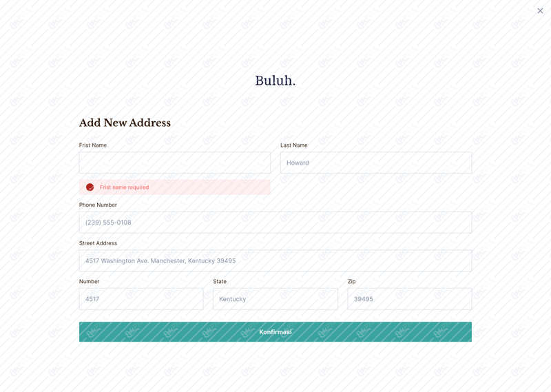 Add address - error