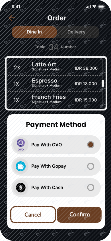 Payment Method Dine In