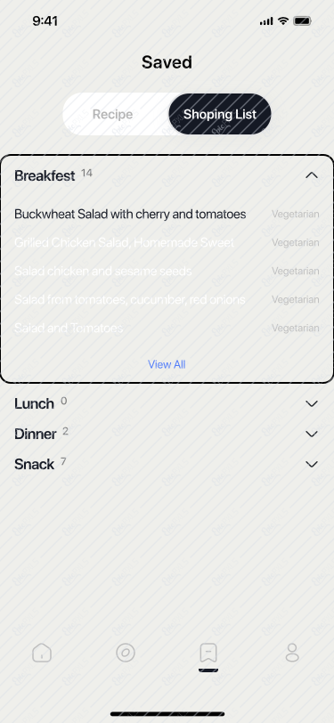 Saved, Shoping List Breakfest