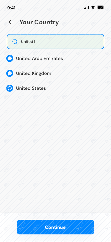 2.1: Select country Fill