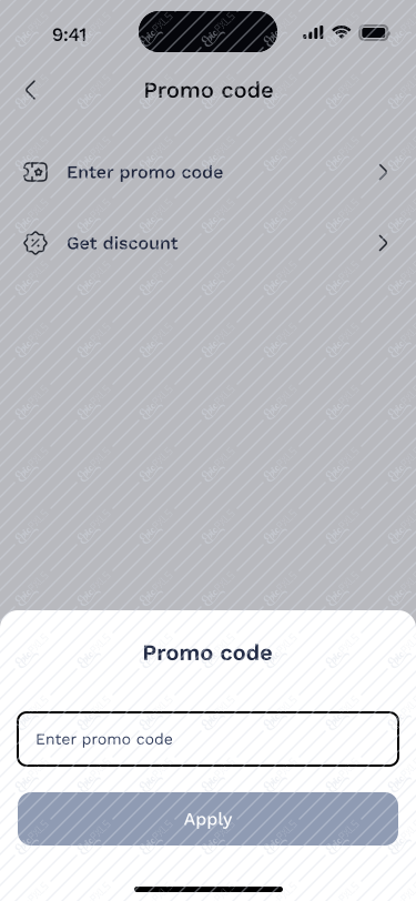Enter promo code