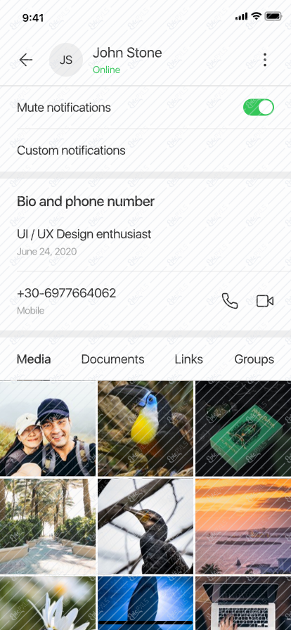 Profile Scrolled