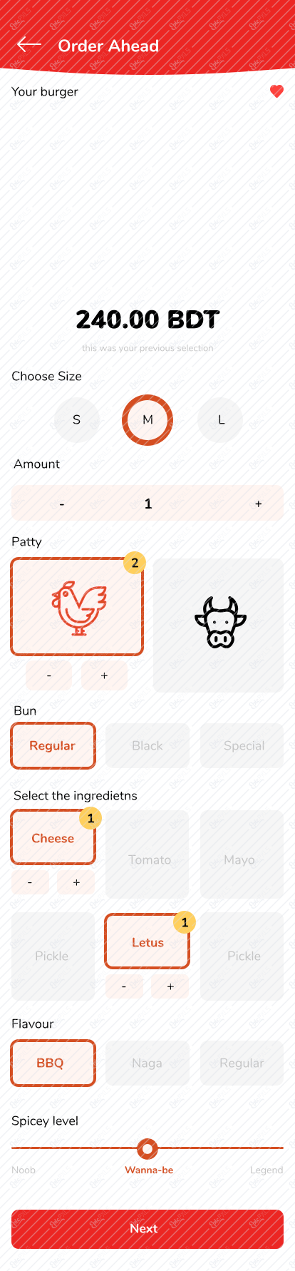Preorder burger