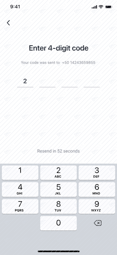 Enter code 1