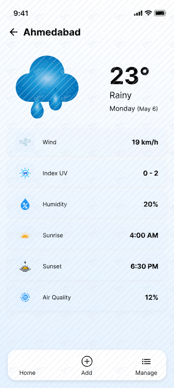 Weather details screen
