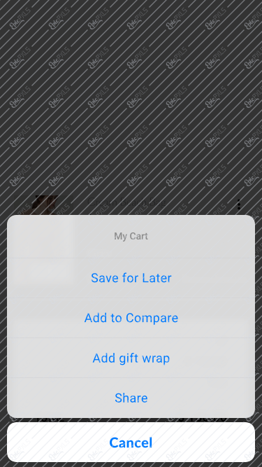 iPhone/Cart/ More Actions