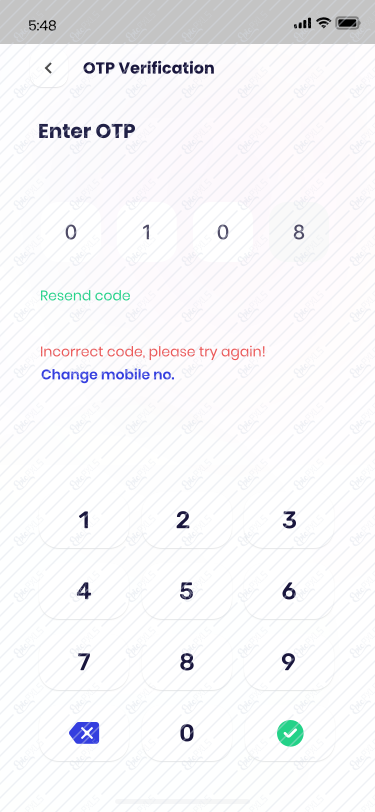 OTP Verification Failed