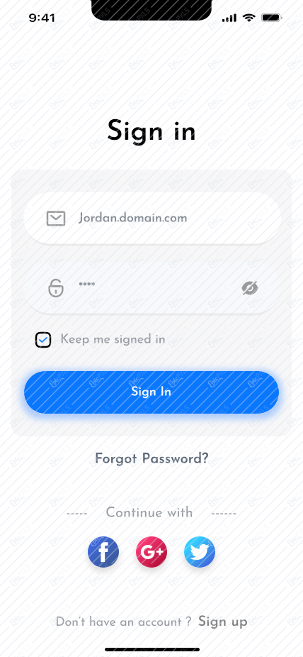 Signin Screen 3