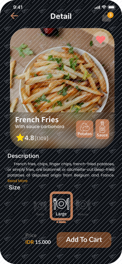 Detail French Fries Menu