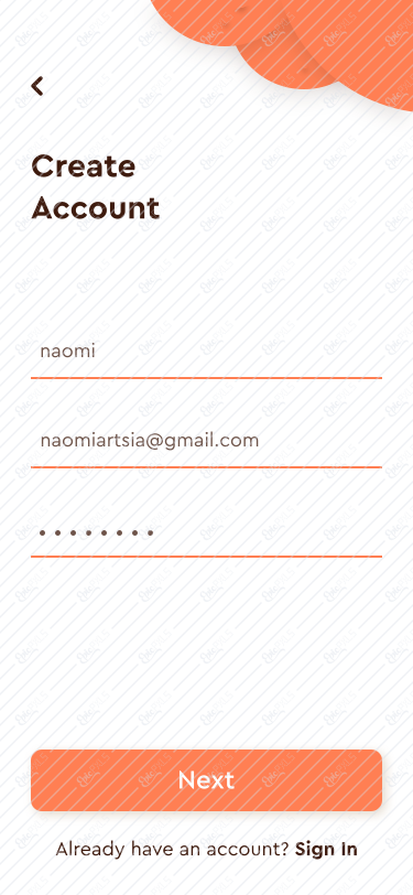 white sign up
