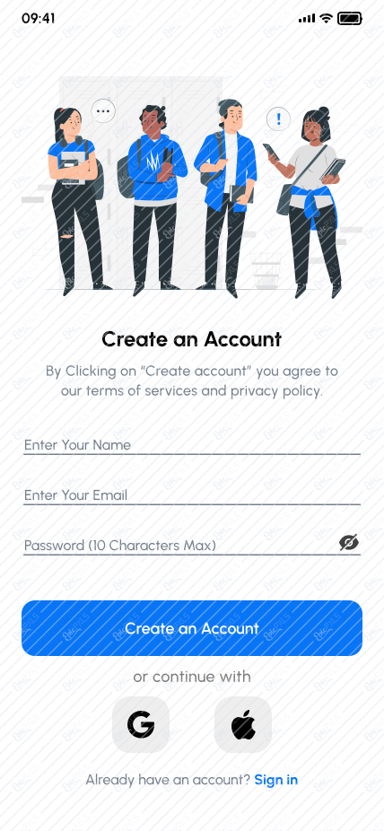 2 Signup Screen