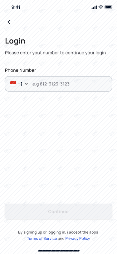Login - Phone Number empty