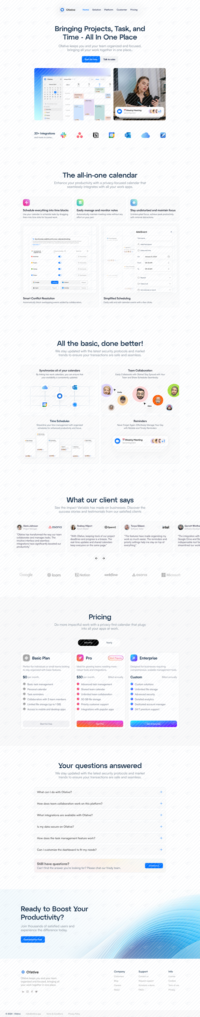 Ofative - Landing page
