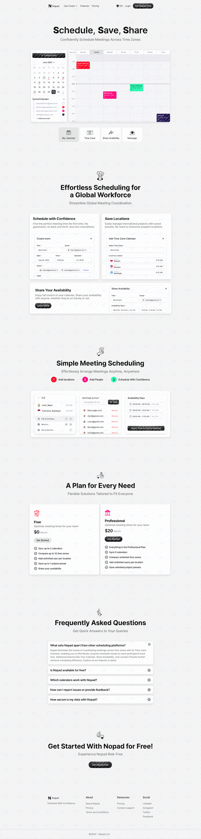 Nopad - Landing page
