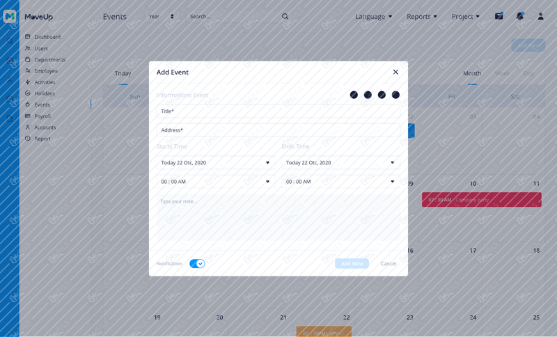 21. Events - Addnew
