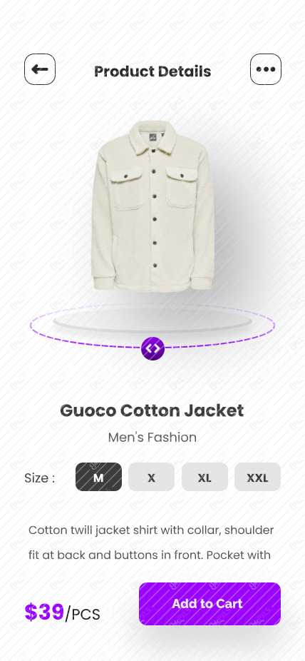 Descriptions Product Guoco Cotton Jacket