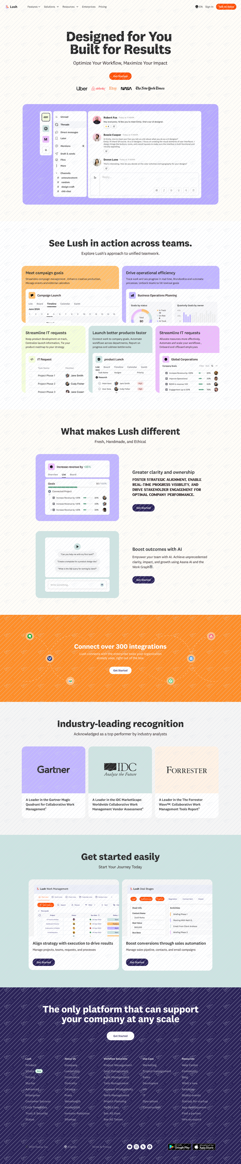 Lush - Landing page