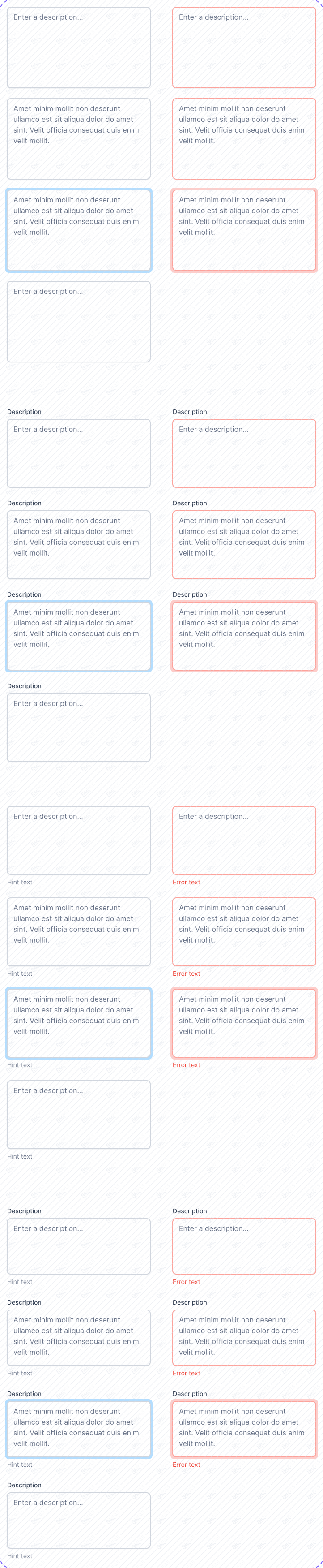 Text area input field
