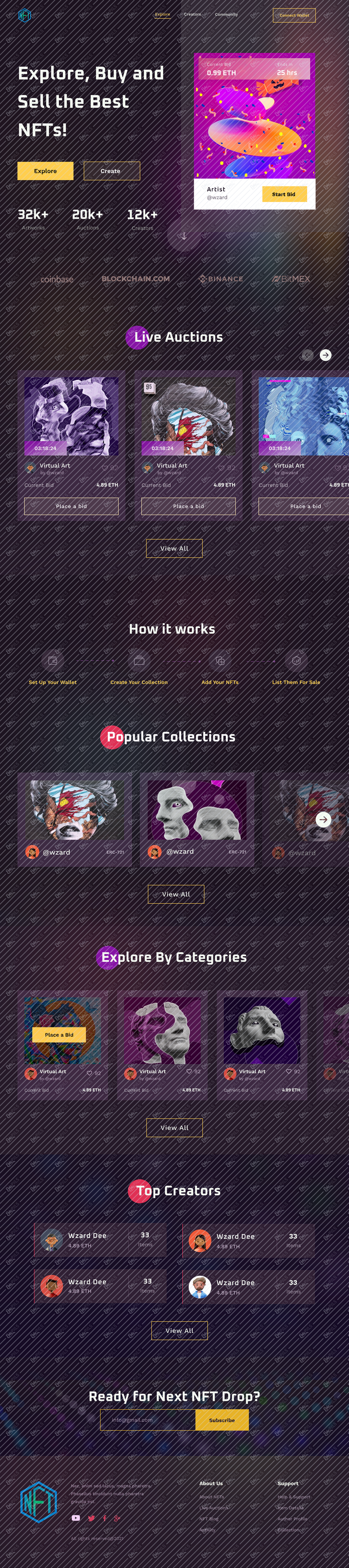 NFT Marketplace Website landing page
