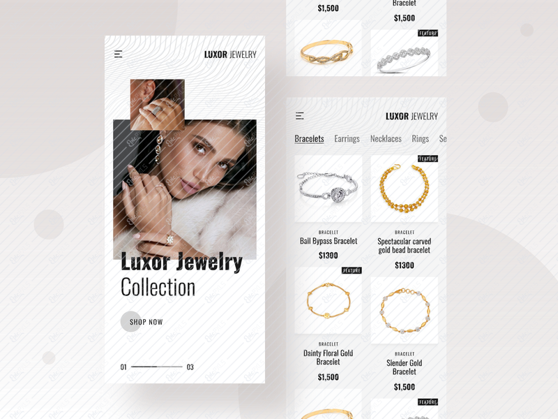 women's jewellery store app ui kit