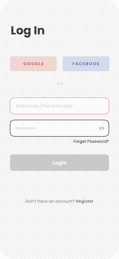 Log In - Empty State