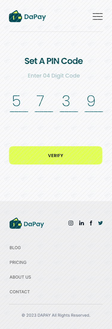 Verify Pin Code