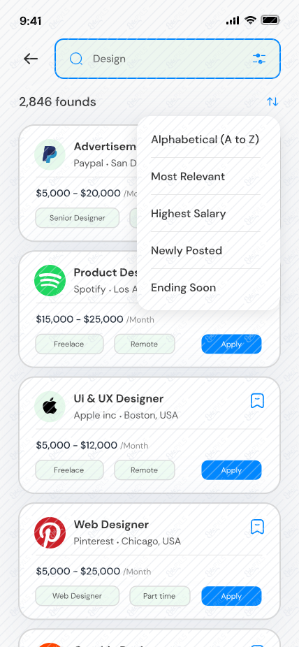 3.2.3: Search results sort view