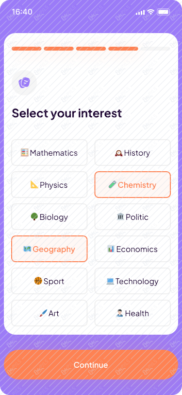 Register - Setting interest
