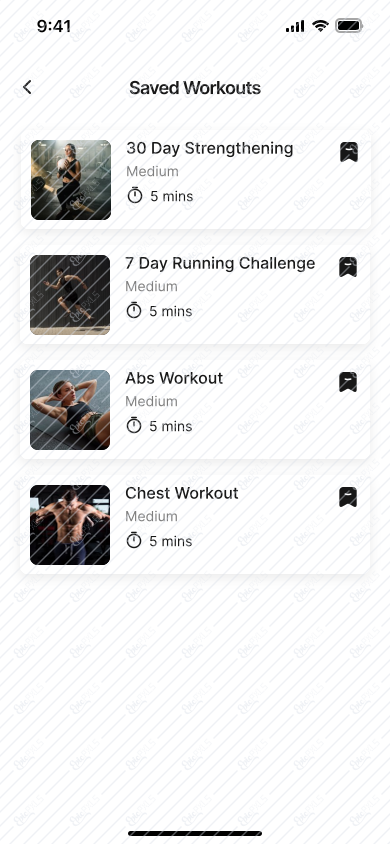Saved Workouts
