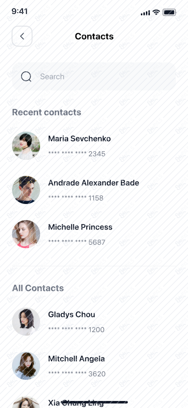 59. List Contact - Dark