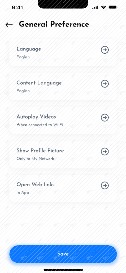 General preference page 1