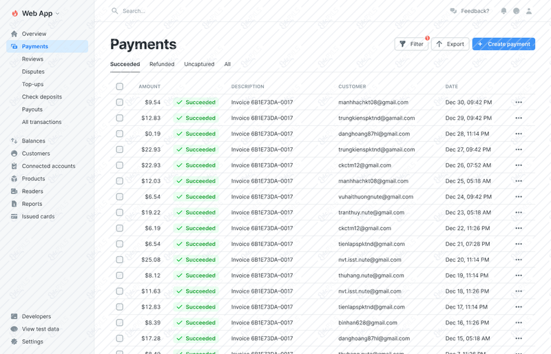 Payments Spreadsheet