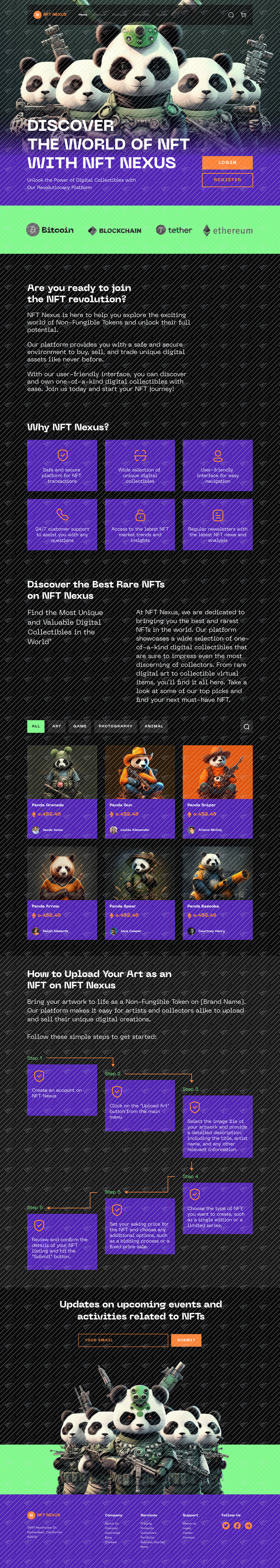 NFT Nexus - Digital Rare NFT Landing Page